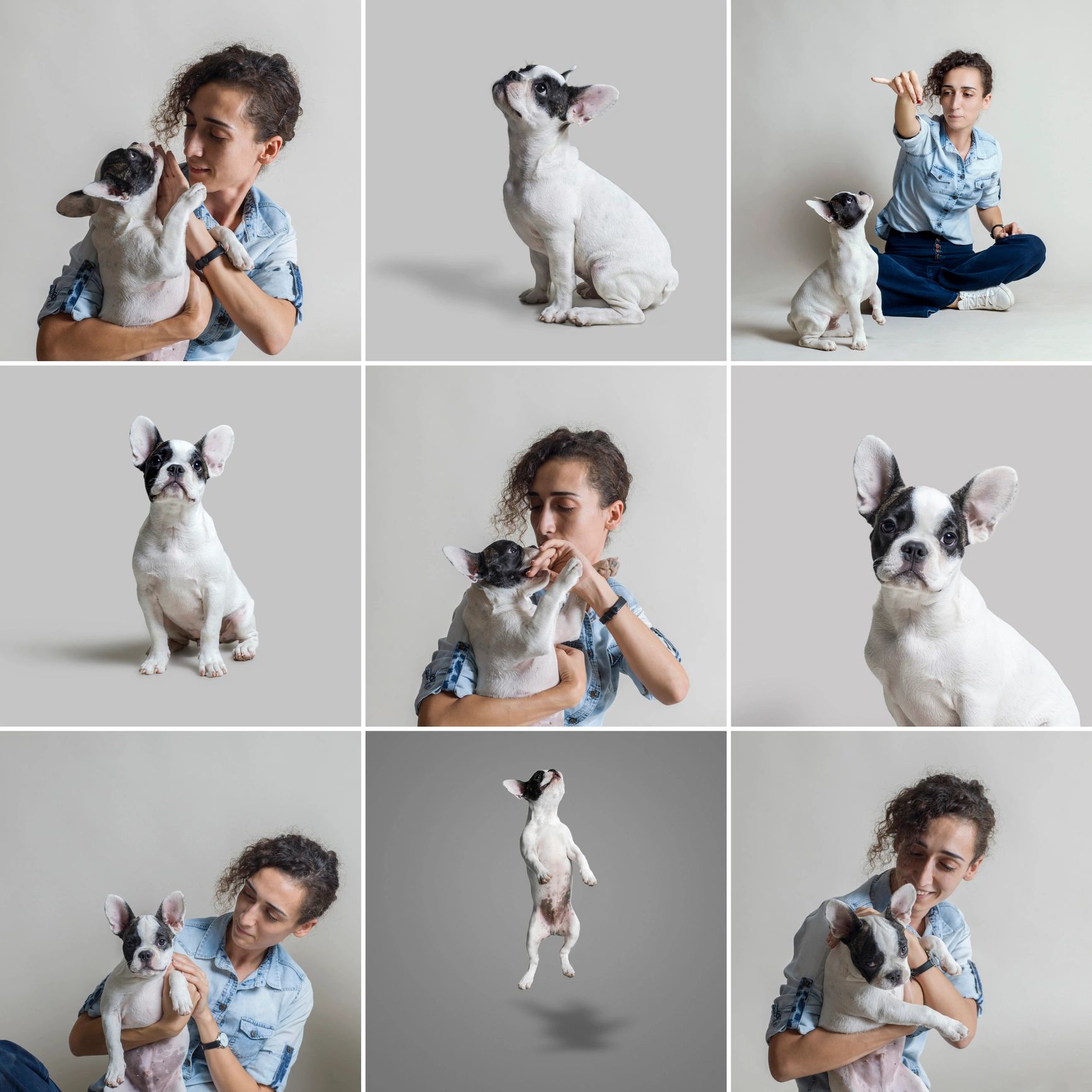 Portrait of a smiling dog owner with puppy